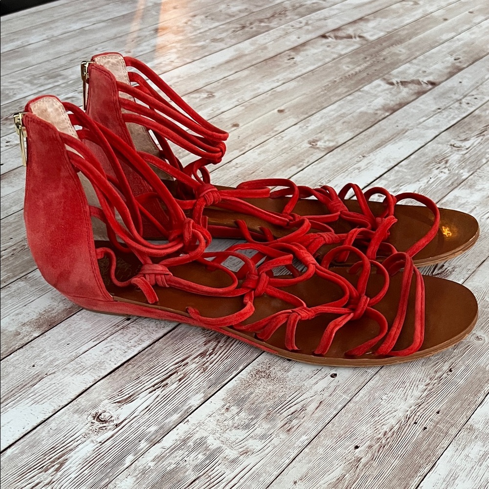 Vince Camuto Red Setensa Lace-Up Sandals